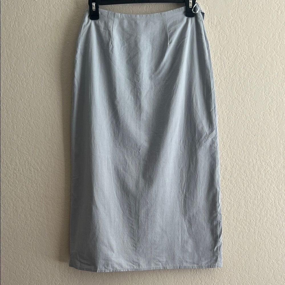 NWOT All Row Light Blue Split Front Skirt in Size S - Picture 5 of 13